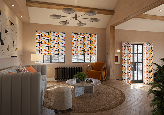 Archways, Orange - Roman Blind - Image 6